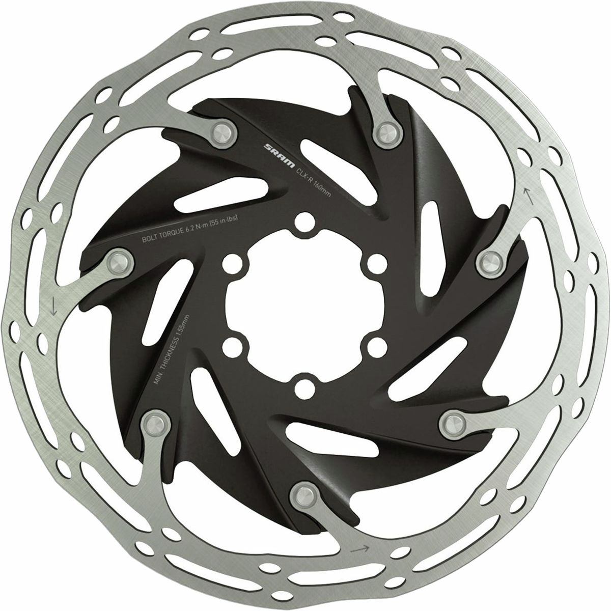 SRAM SRAM Centerline XR Rotor - 6 Bolt Black/Silver, 140mm