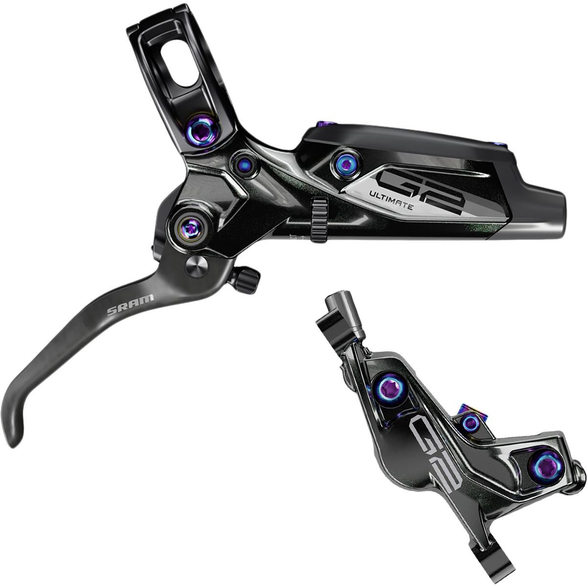 SRAM G2 Ultimate Hydraulic Disc Brake and Lever Set in Black/Rainbow