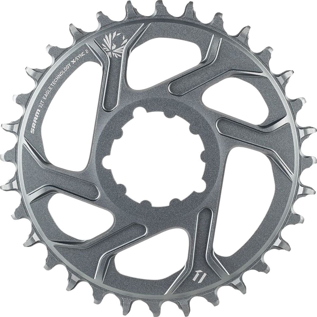Image of SRAM X-Sync 2 Eagle 12-Speed Direct Mount Chainring Polar Grey, 32T/6mm Offset