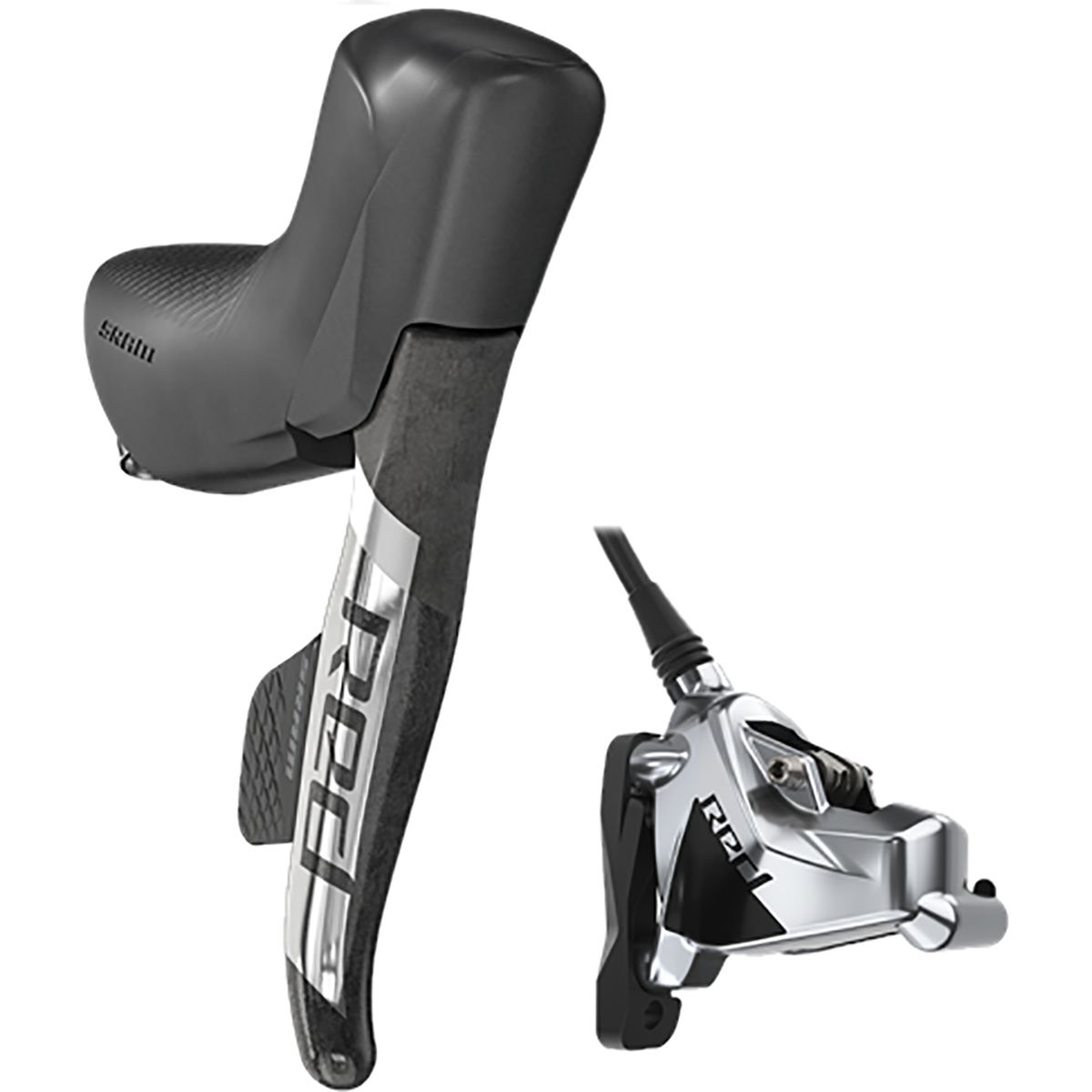 Image of SRAM Red eTap AXS Shift/Brake System - 2023 Black/Silver, Right/Rear, Post Mount