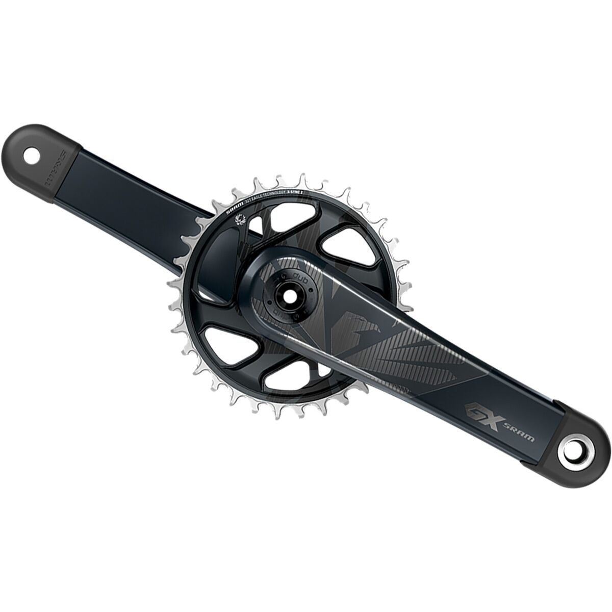 Image of SRAM GX Eagle DUB Carbon Crankset - Boost Lunar Grey, 170mmx32T
