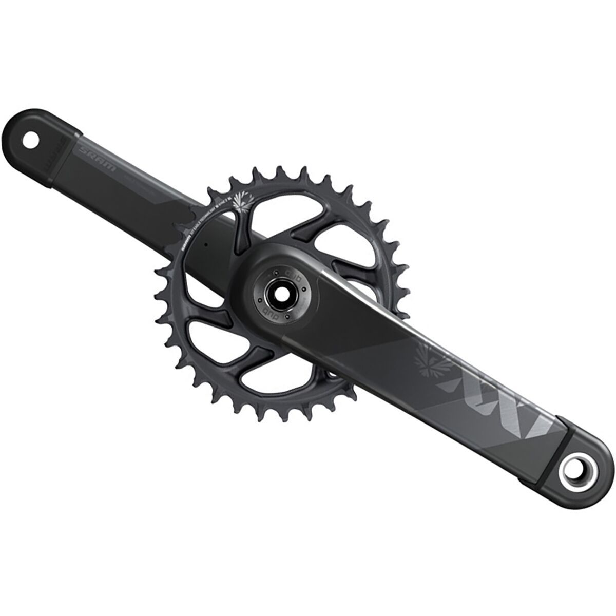 Image of SRAM XX1 Eagle DUB Crankset - MTB Wide Grey, 55mm Chainline, 175mm
