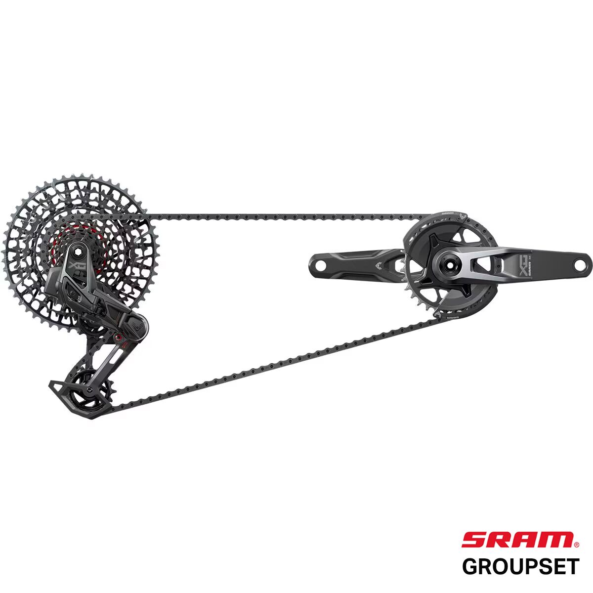 Image of SRAM X0 Eagle AXS Transmission DUB Groupset - V1 Black, 175mm, 32t