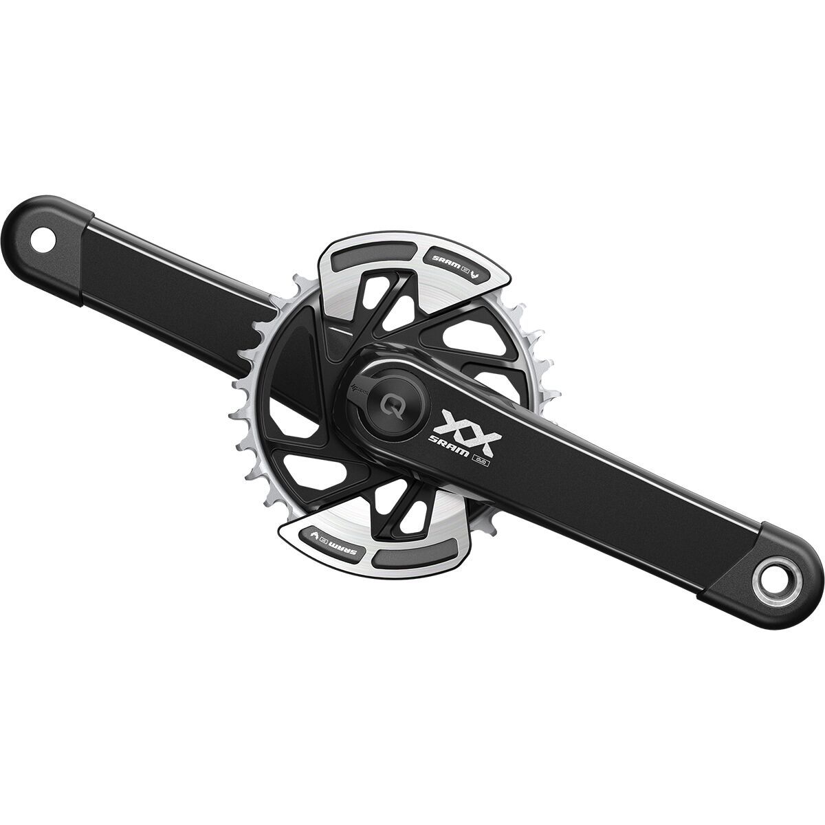 Image of SRAM XX Eagle AXS Transmission Powermeter Crankset - Boost Black 2 Guards, 175mm, 32t