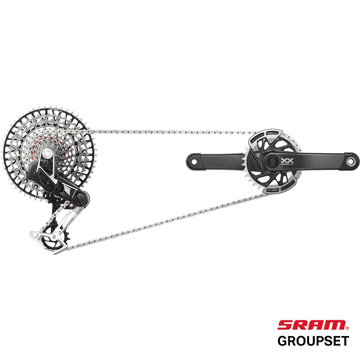 Image of SRAM XX Eagle AXS Transmission Powermeter DUB Groupset Black, 165mm, 32t