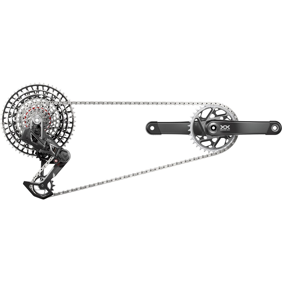 Image of SRAM XX SL Eagle AXS Transmission Powermeter DUB Groupset Black, USB-C, 170mm, 34t