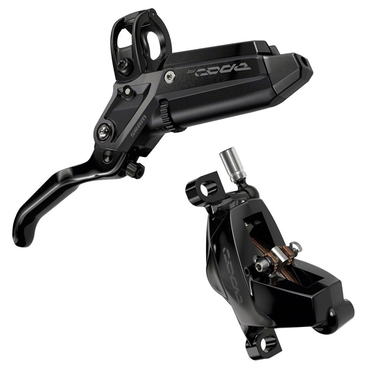 Image of SRAM Code Silver Stealth Disc Brake Black Anodized, Front, Left