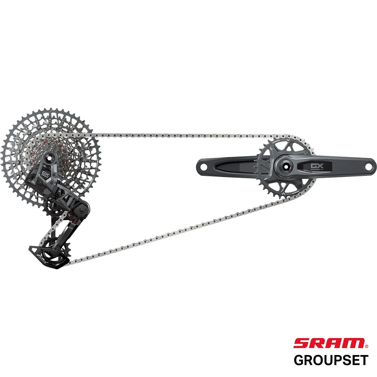 Image of SRAM GX Eagle AXS Transmission Groupset Dark Polar Grey, 170mm, 32t, 2 Guards