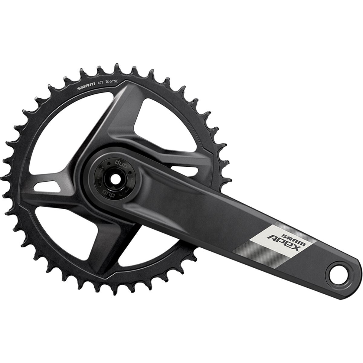 Image of SRAM Apex 1 Wide DUB D1 Crankset Black, 165mm, 40t Direct Mount