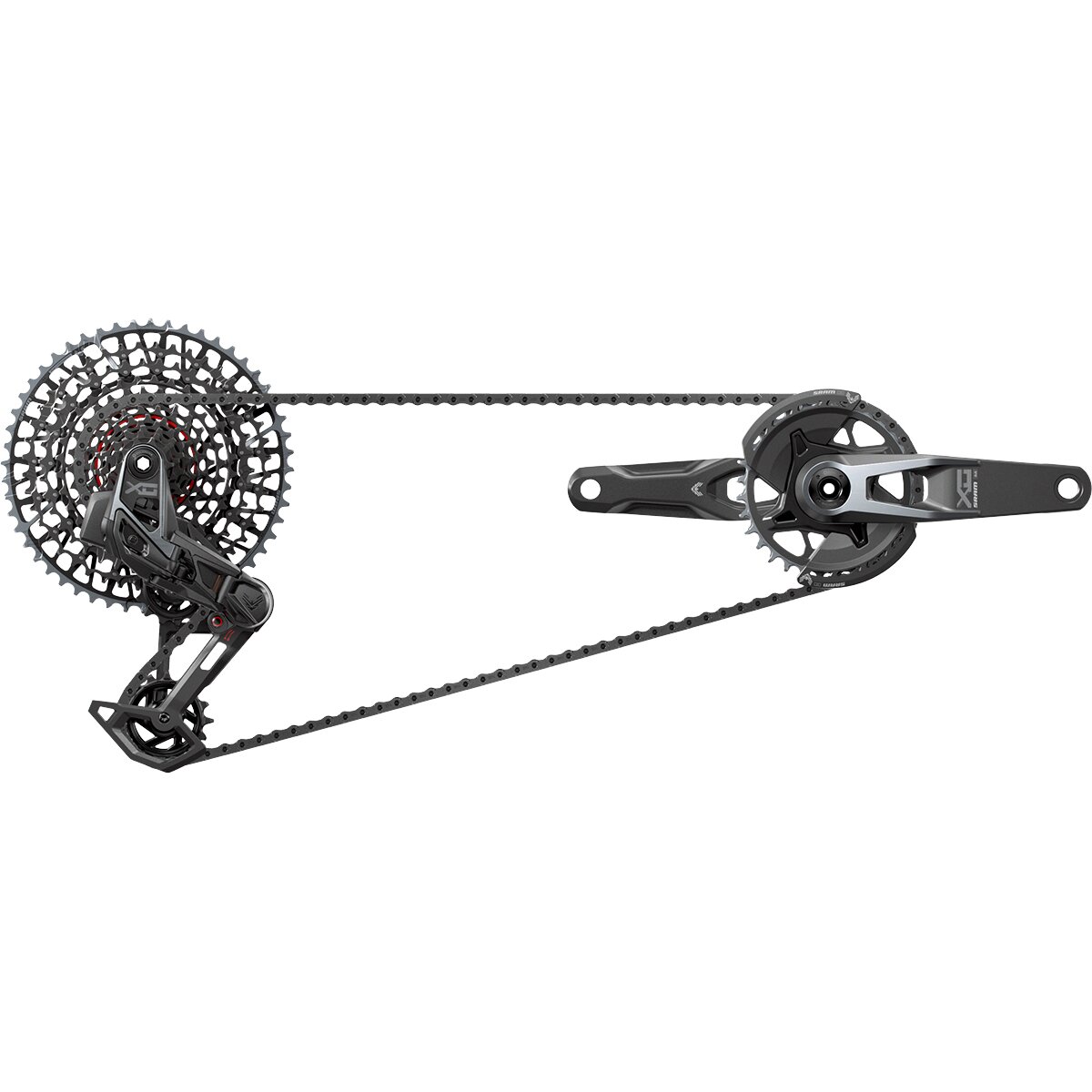 Image of SRAM X0 Eagle AXS Transmission DUB Groupset Black, USB-C, 175mm, 32t