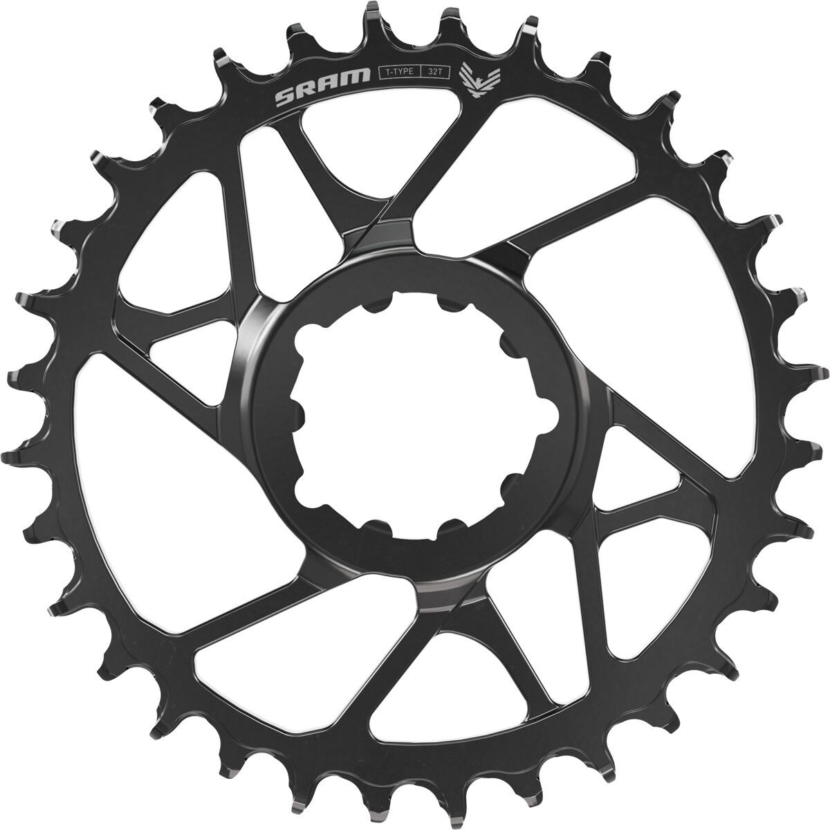 Image of SRAM Eagle 70 T-Type Steel Direct Mount Chainring Black, 32t, 3mm Offset