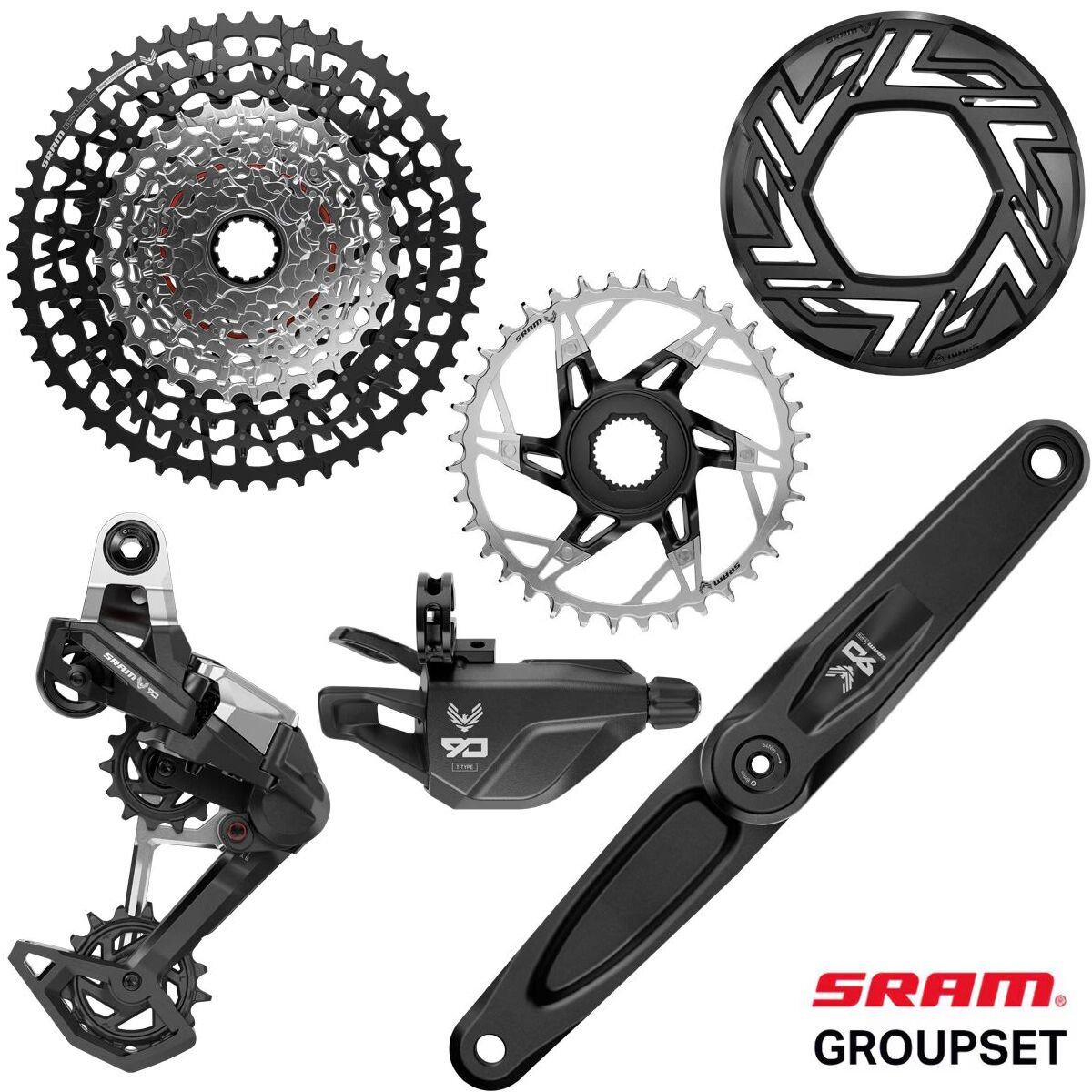 Image of SRAM Eagle 90 T-Type DUB EMTB Groupset BOSCH, 160mm, 36t