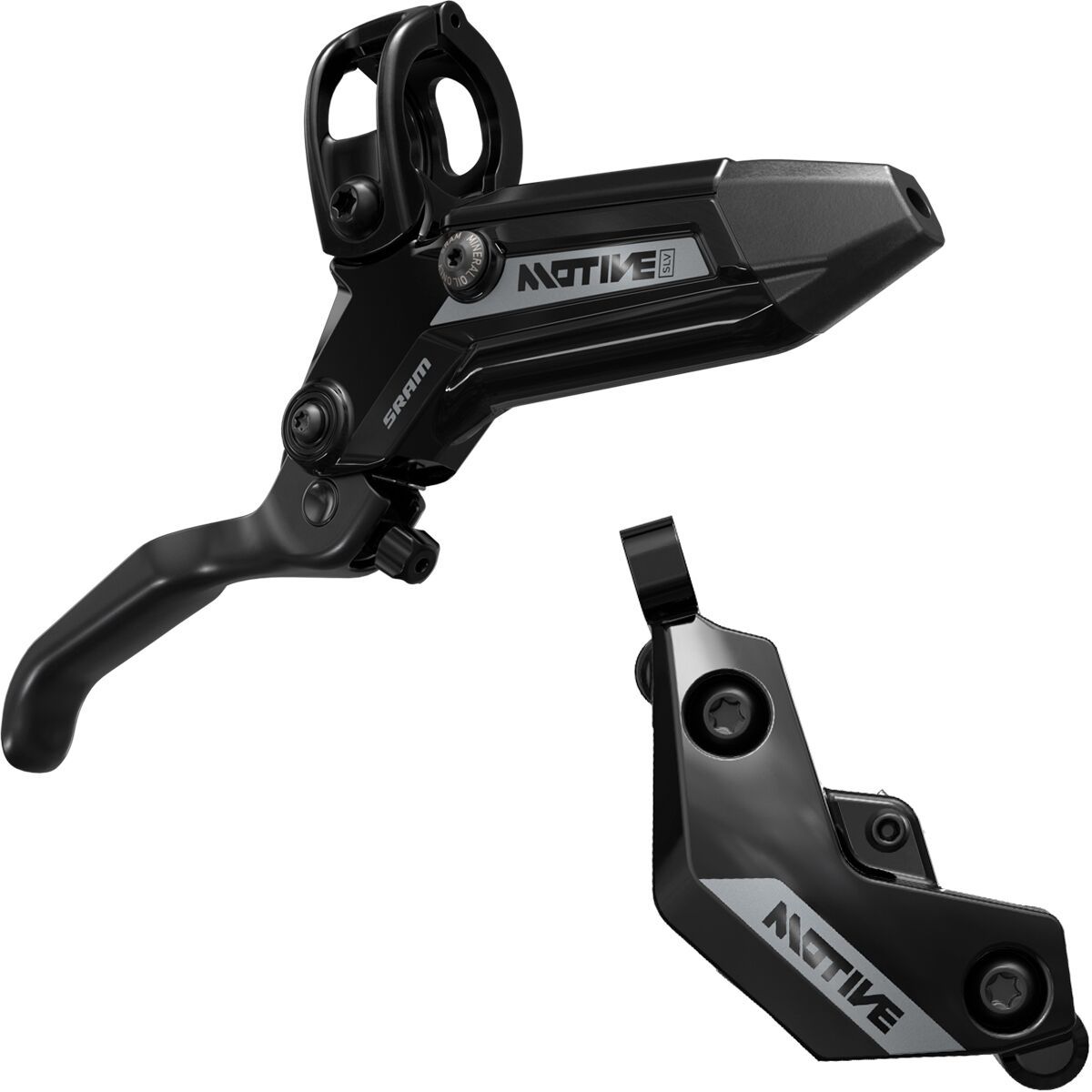 Image of SRAM Motive Silver Disc Brake Black Ano, Front