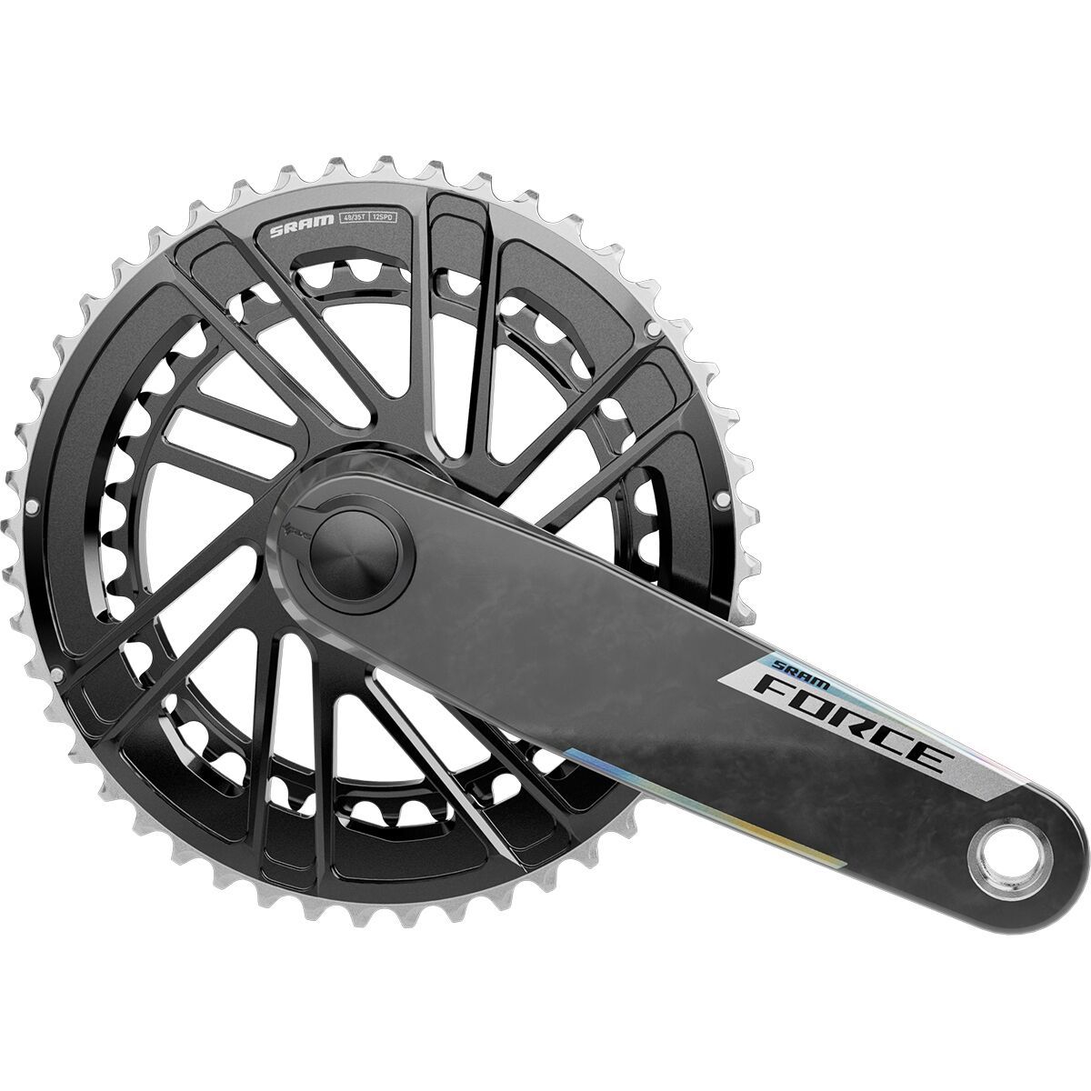 Image of SRAM Force E1 DUB AXS 2x Power Meter Crankset Black, 172.5mm, 50,37t