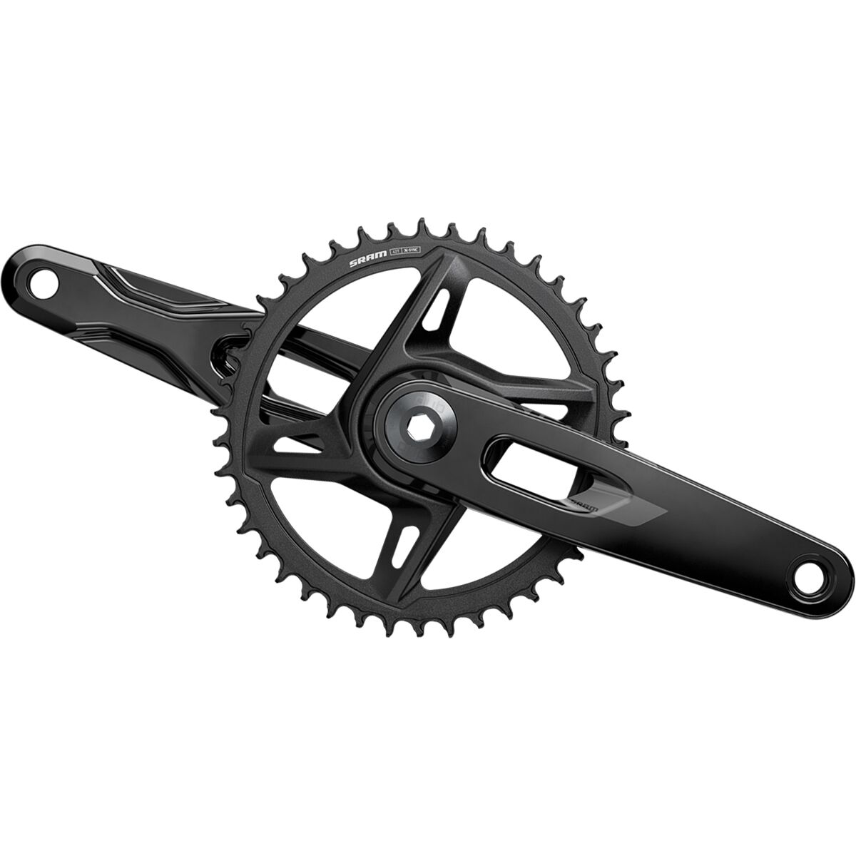 Image of SRAM Rival E1 XPLR DUB Wide 1x Crankset Black, 165mm, 42t