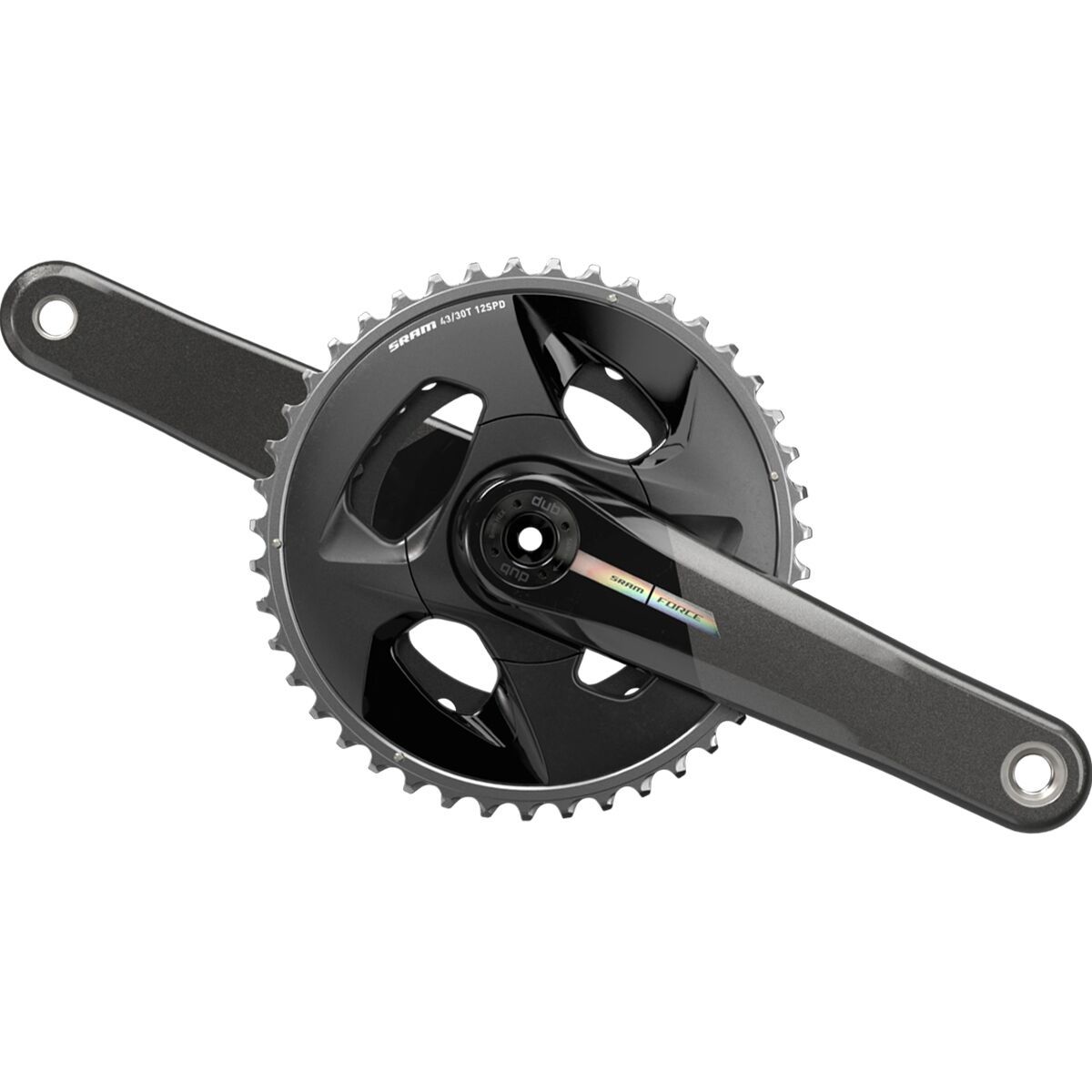 Image of SRAM Force D2 DUB 12-Speed Crankset - Wide Iridescent, 172.5mm, 43/30T, Wide