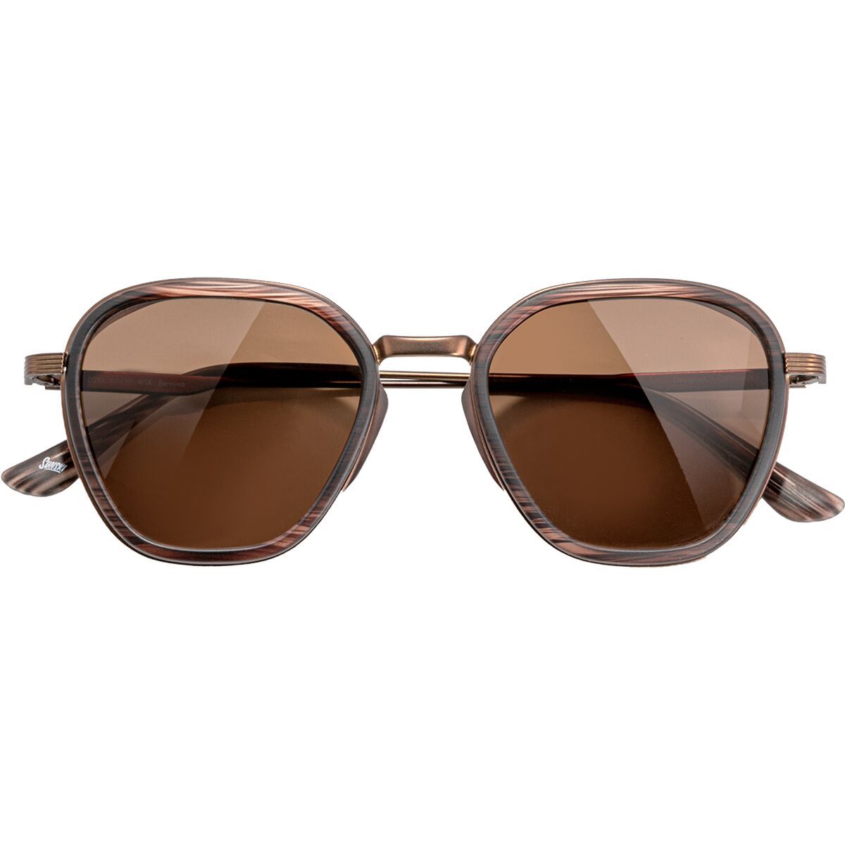 Image of Sunski Bernina Polarized Sunglasses Wire Tortoise Amber, One Size