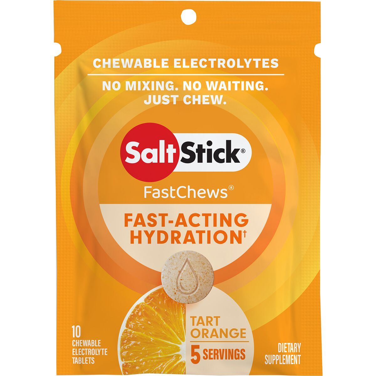 Image of SaltStick Fastchews Chewable Electrolyte Tablets - Box of 12 Packets Orange, Box of 12 Packets