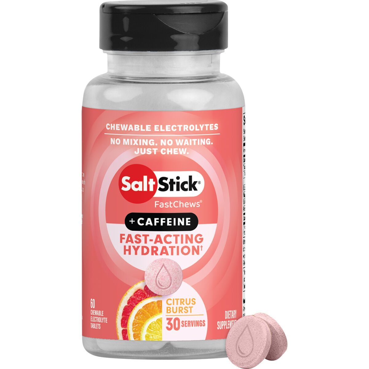 Image of SaltStick FastChews with Caffeine - 60 Count Bottle Citrus Burst, One Size