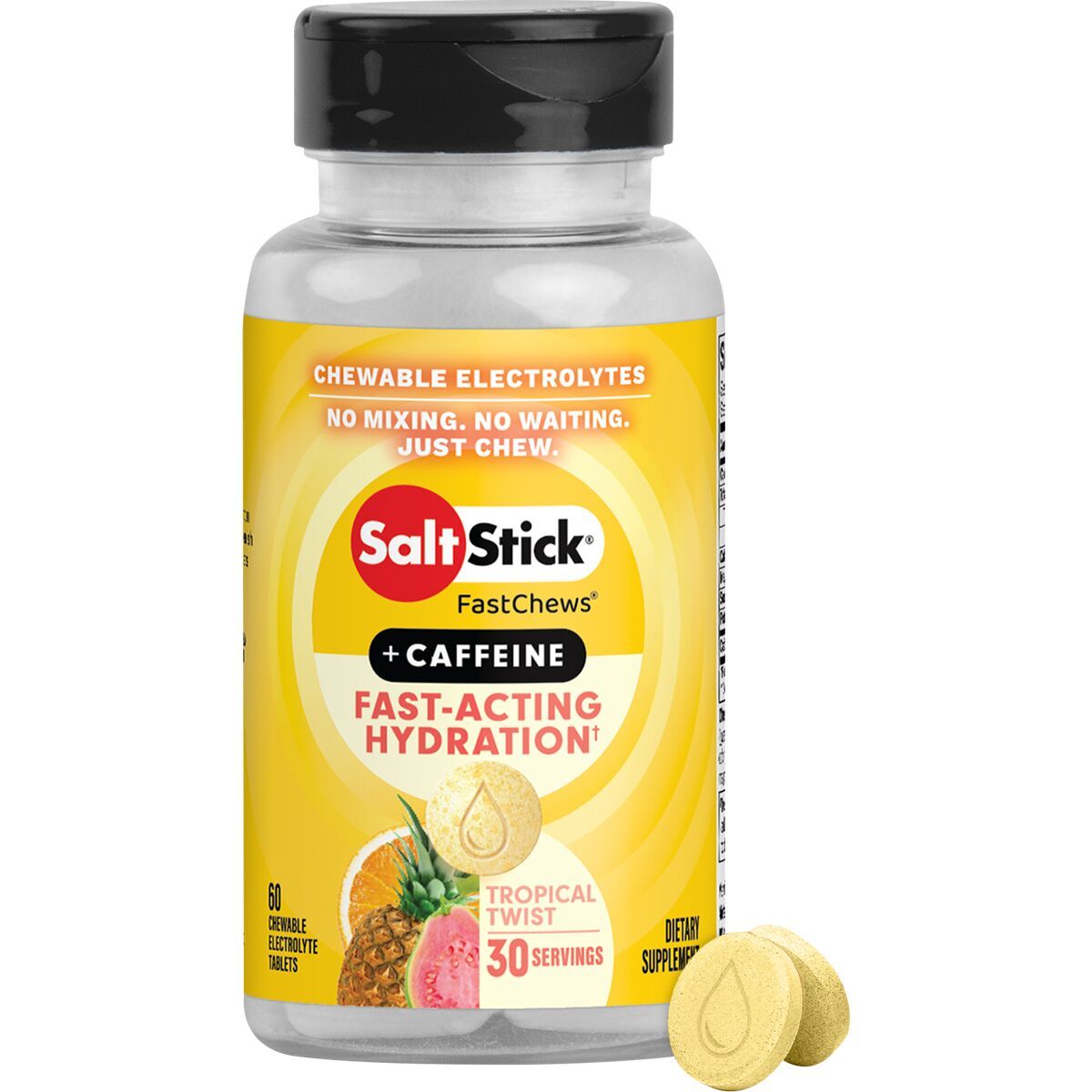 Image of SaltStick FastChews with Caffeine - 60 Count Bottle Tropical Twist, One Size