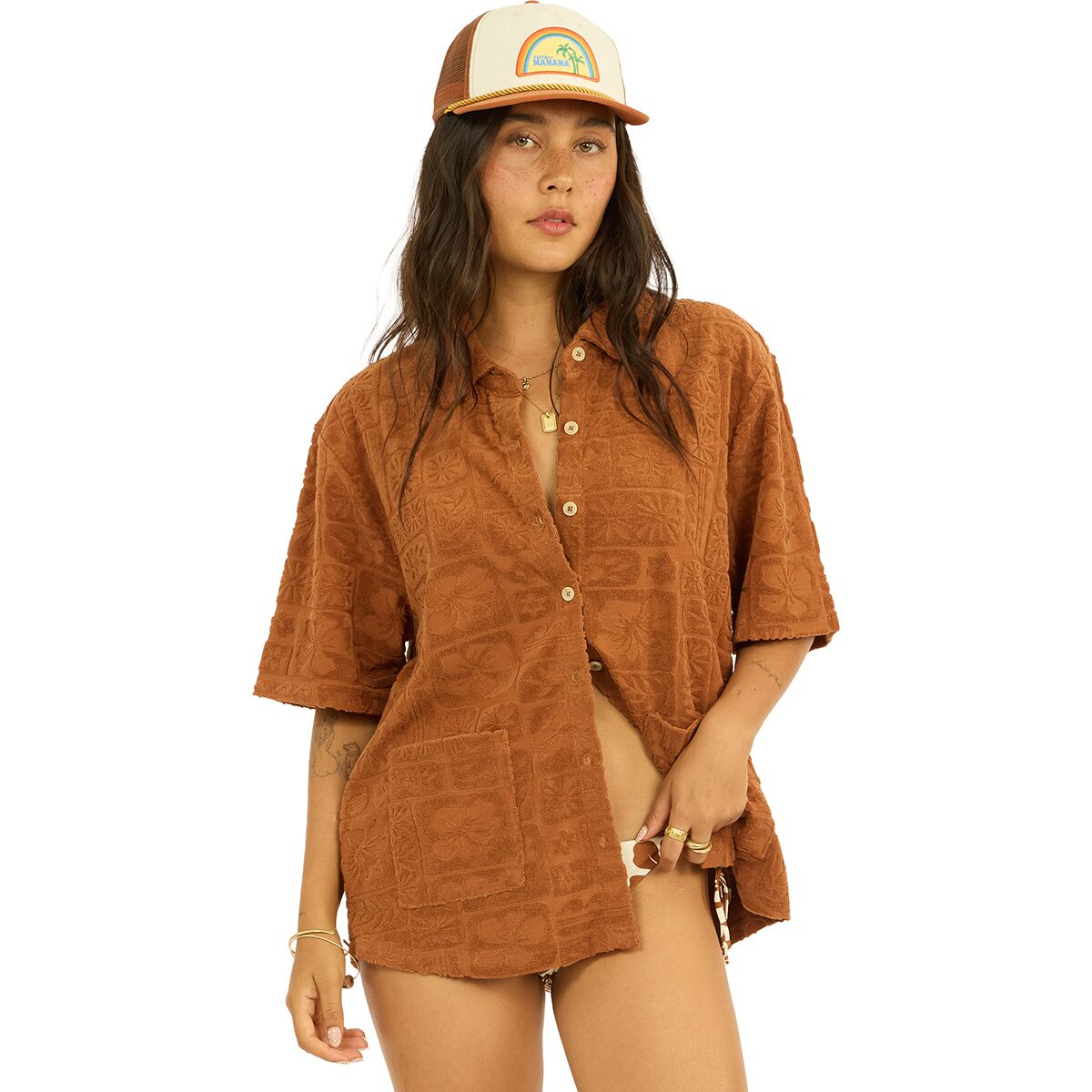 Image of Sisstr Revolution Swell Trip Terry Short-Sleeve Knit Top - Women's Coconut, XS