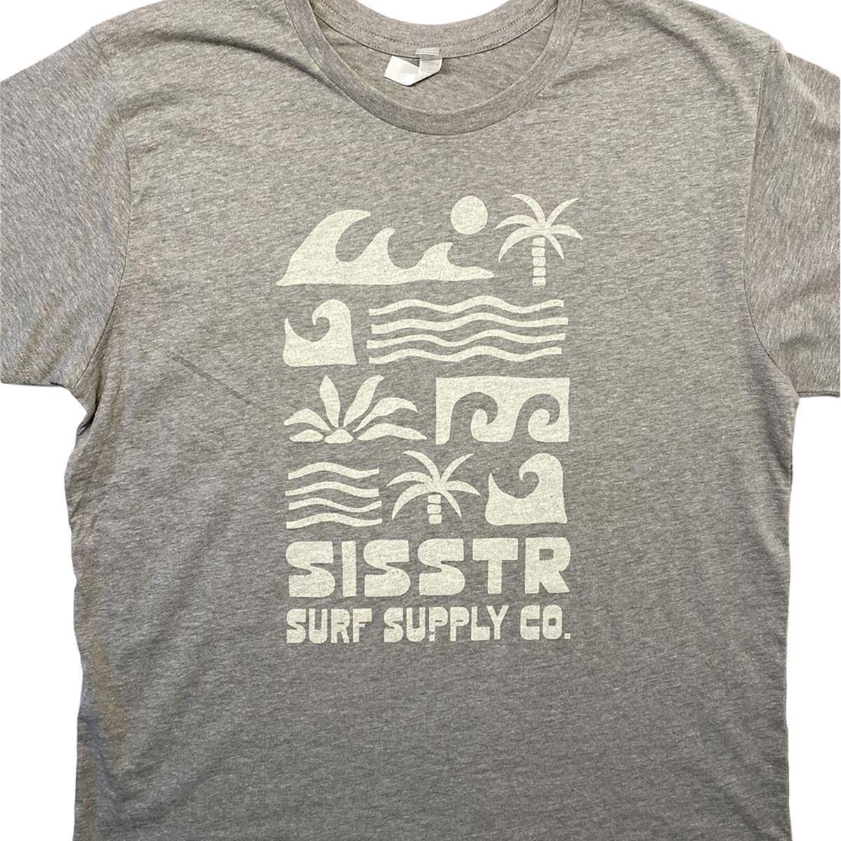 Image of Sisstr Revolution Surf Montage Short-Sleeve Knit T-Shirt - Women's Charcoal, M