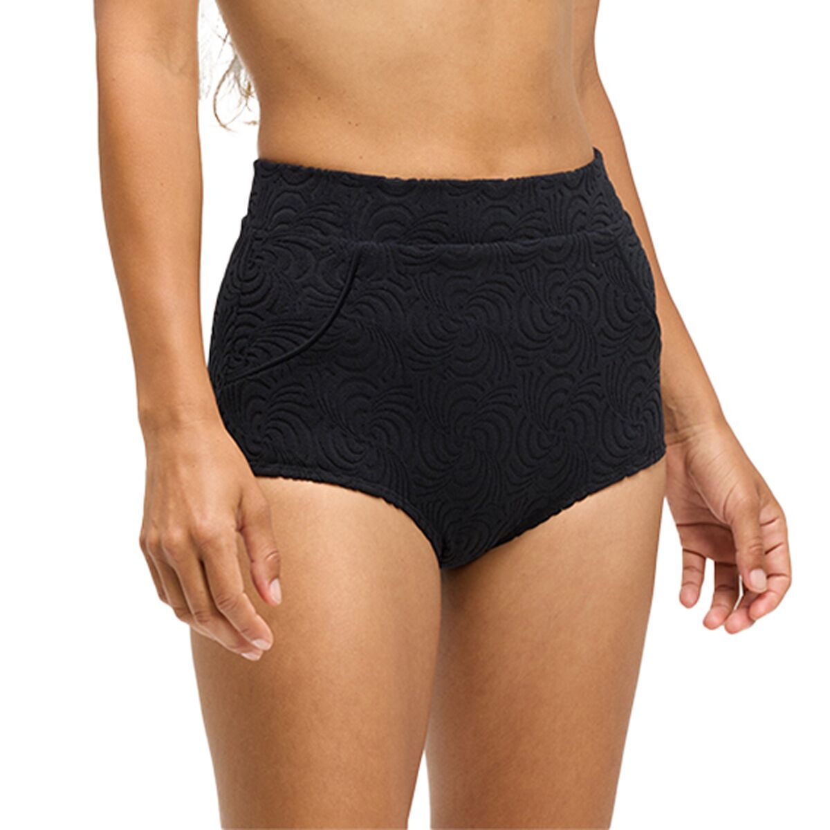 Image of Seea Swimwear Georgia High Waist Bikini Bottom - Women's Sunray Black, XL