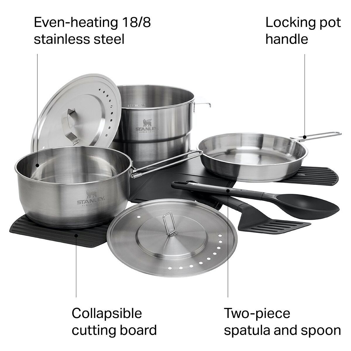 Stanley Adventure Cook & Brew Set - Caffettiera In Acciaio Inox 18/8 Da 946 Ml Per Campeggio