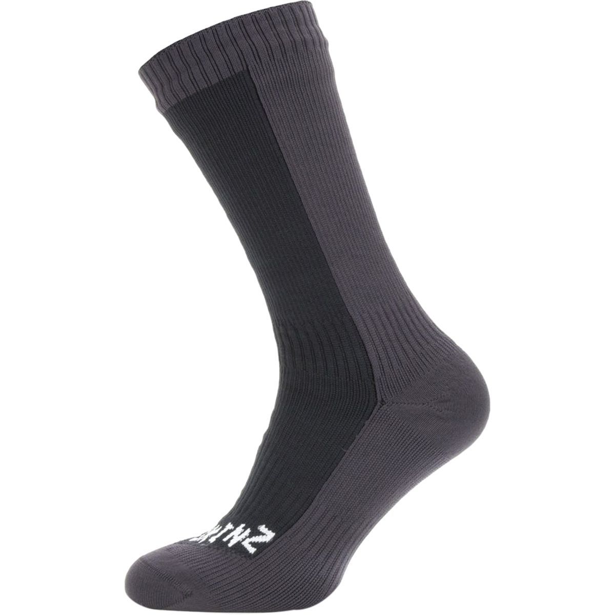 SealSkinz Waterproof Cold Weather Mid Length Sock - Men's Black/Grey, S