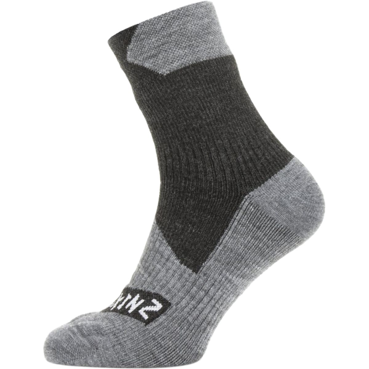 Image of SealSkinz Walking Ankle Waterproof Merino Sock Black/Grey Marl, S