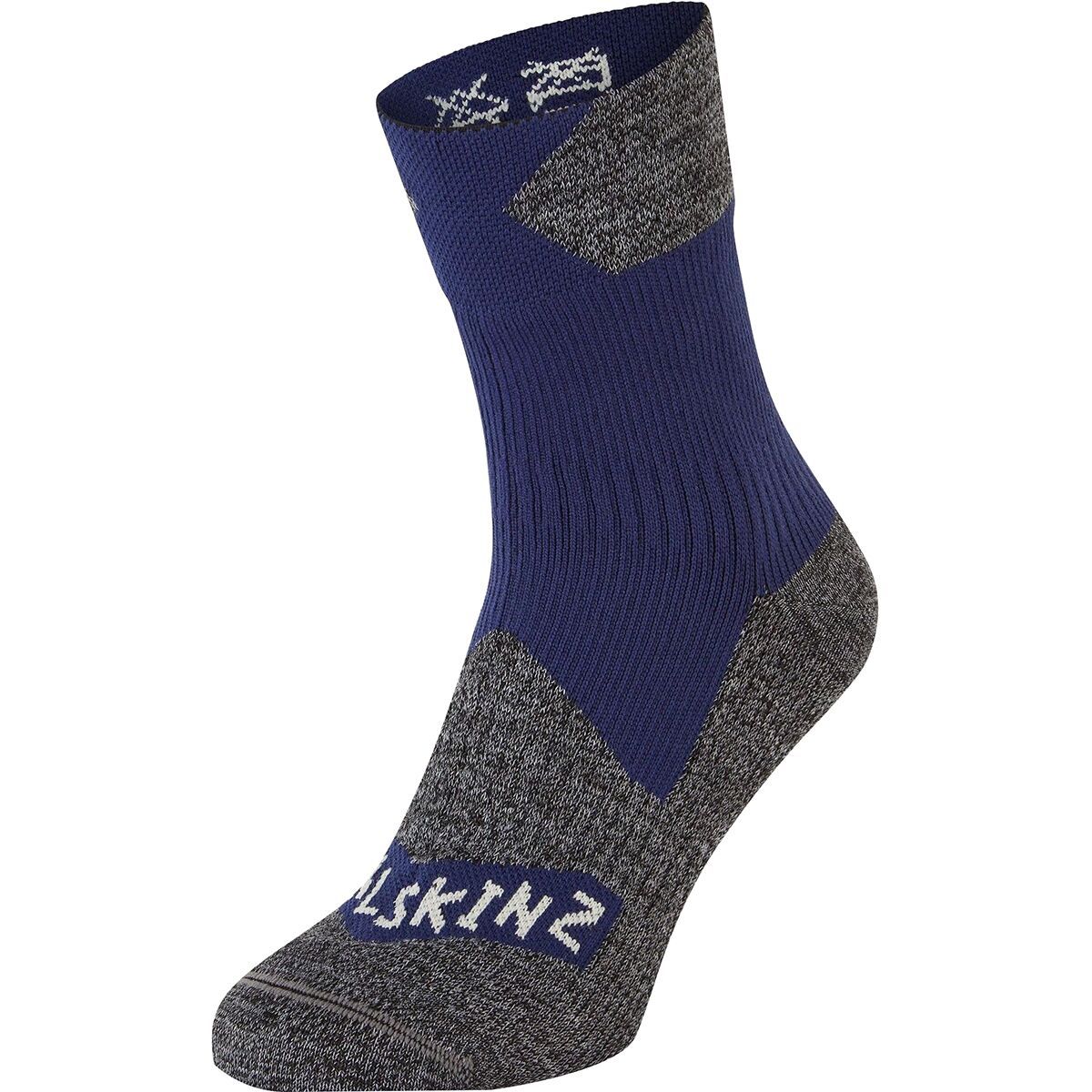 SealSkinz Bircham Waterproof All Weather Ankle Length Sock Blue/Grey Marl, L