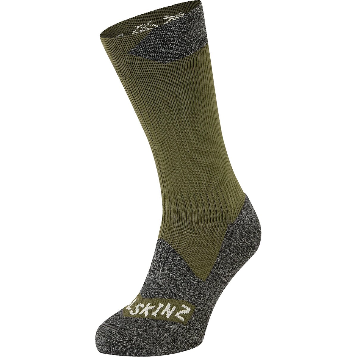 Image of SealSkinz Bircham Waterproof All Weather Ankle Length Sock Olive/Grey Marl, L