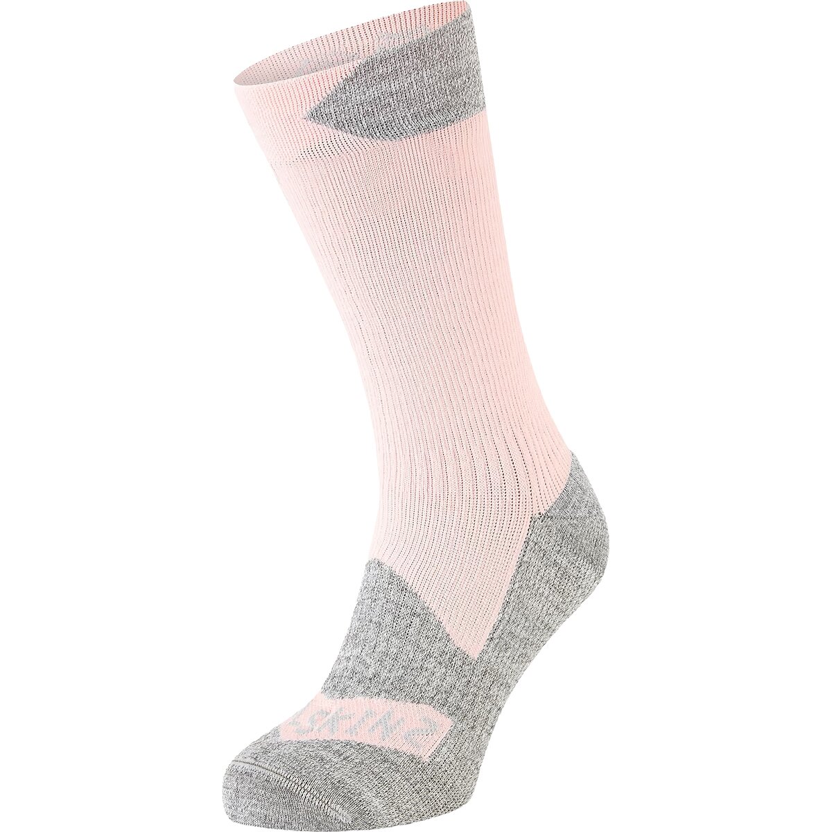Image of SealSkinz Raynham Waterproof All Weather Mid Length Sock - Women's Pink/Grey Marl, M