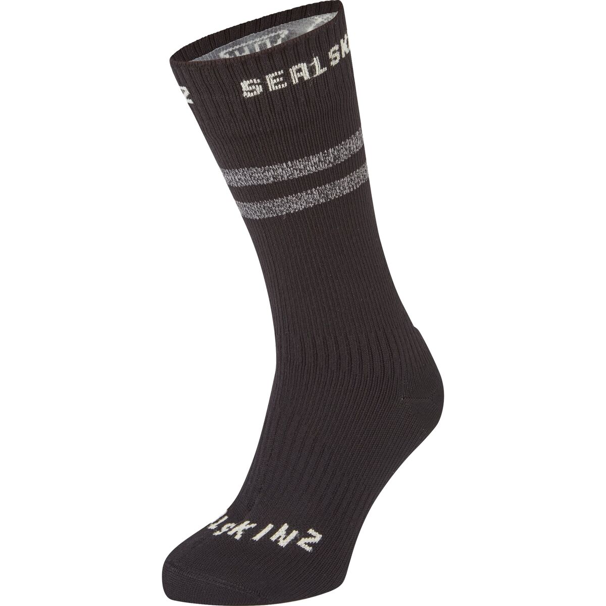 Image of SealSkinz Runton WP Cold Weather Mid Length Sock + Hydrostop Black, S