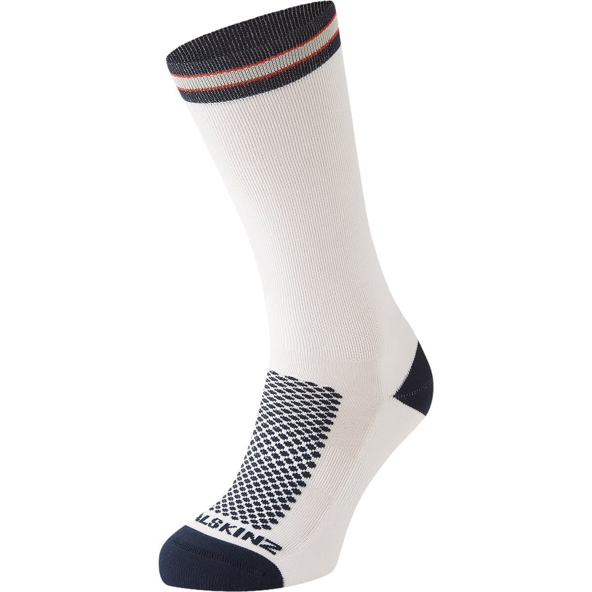Image of SealSkinz Caister Single Layer Mid Length Cycling Sock White, M