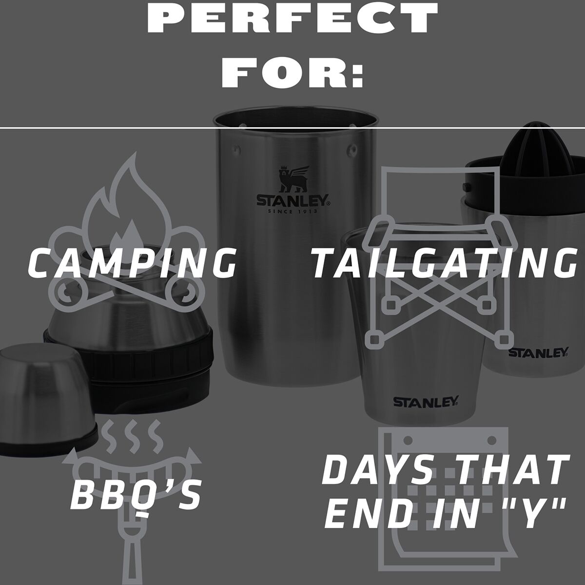 STANLEY Adventure Cocktail Shaker Set Stainless Steel Travel Camping Happy  Hour