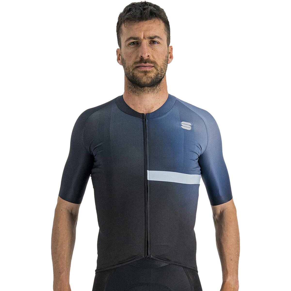 Sportful Bomber Jersey - Men's Black/Galaxy Blue, M