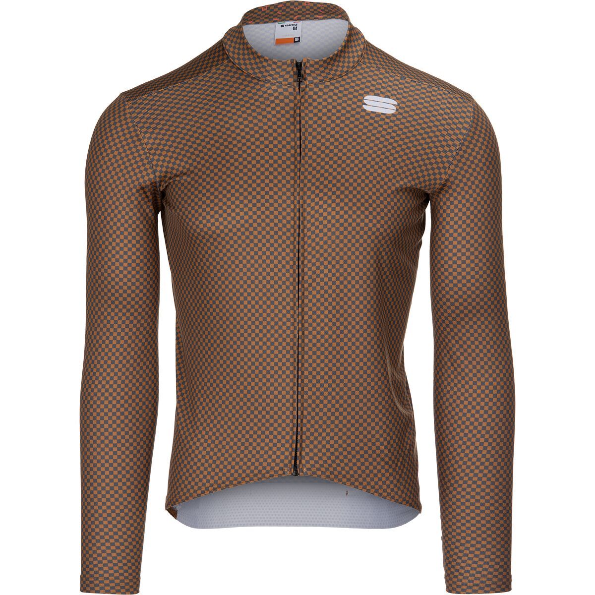 Image of Sportful Checkmate Thermal Jersey - Men's Leather Anthracite Pompelmo, XXL