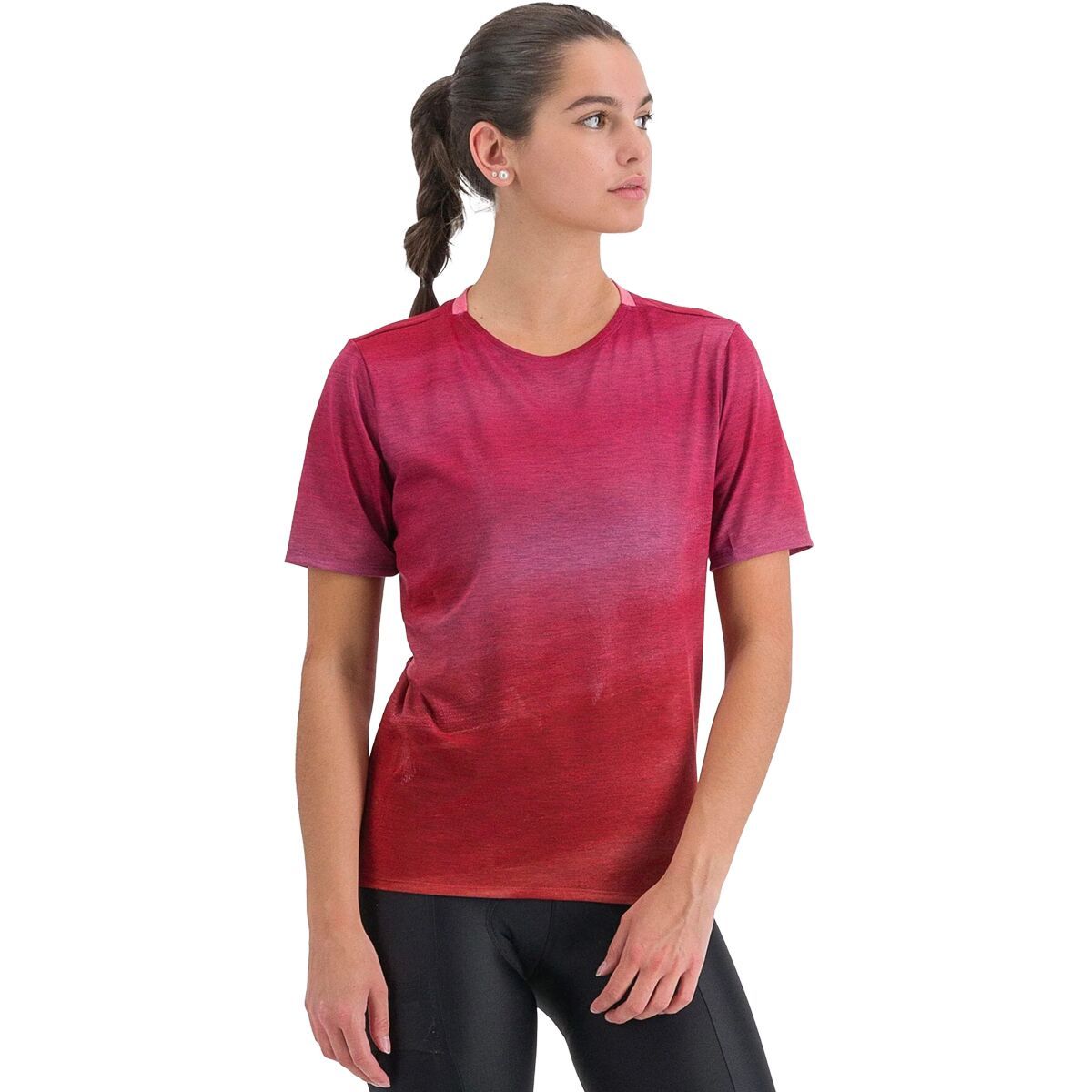 Image of Sportful Flow Giara T-Shirt - Women's Cayenna Red Pink, XS