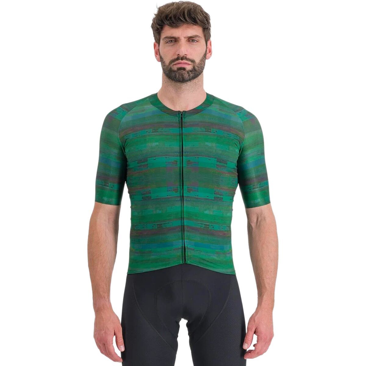 Image of Sportful Glitch Bomber Jersey - Men's Multicolor Green, XXL