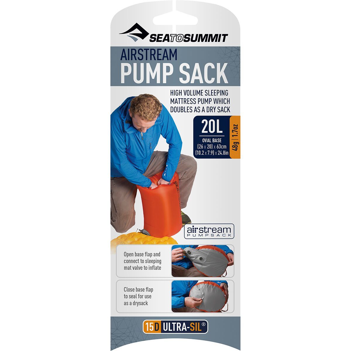 Sea To Summit Air Stream Pump Dry Sack Orange, One Size
