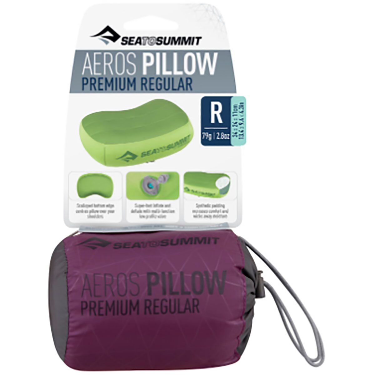 Sea to Summit Aeros Pillow Premium Regular Green Free Int'l Standard Shipping 
