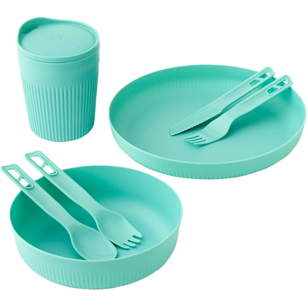 Image of Sea To Summit Passage Dinnerware Set - 1 Person Aqua Sea Blue, 7-Piece, One Size