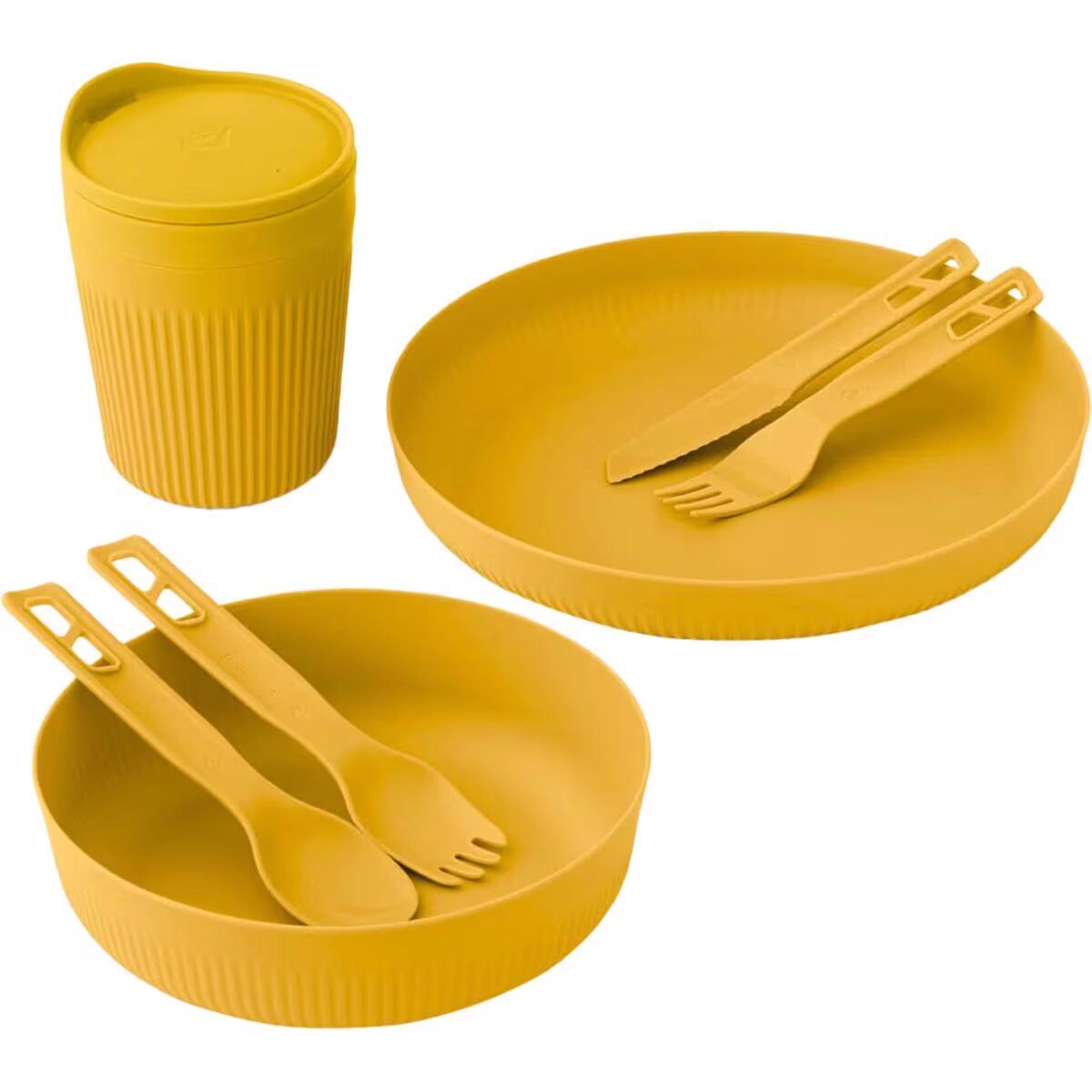 Image of Sea To Summit Passage Dinnerware Set - 1 Person Arrowwood Yellow, 7-Piece, One Size