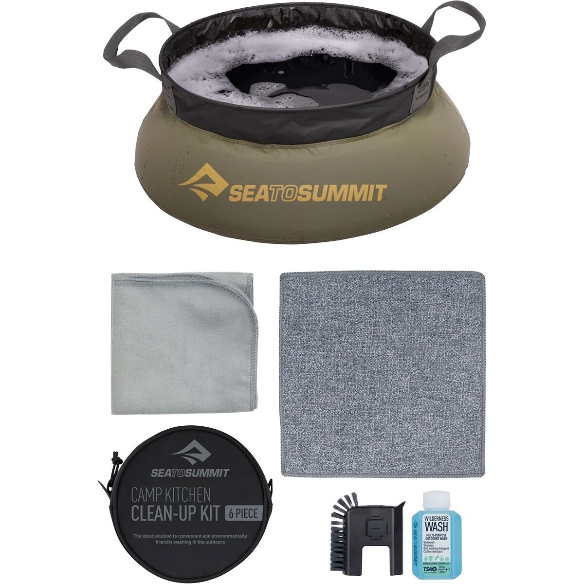 Image of Sea To Summit Camp Kitchen Clean Up Kit - 6-Piece Assorted, One Size