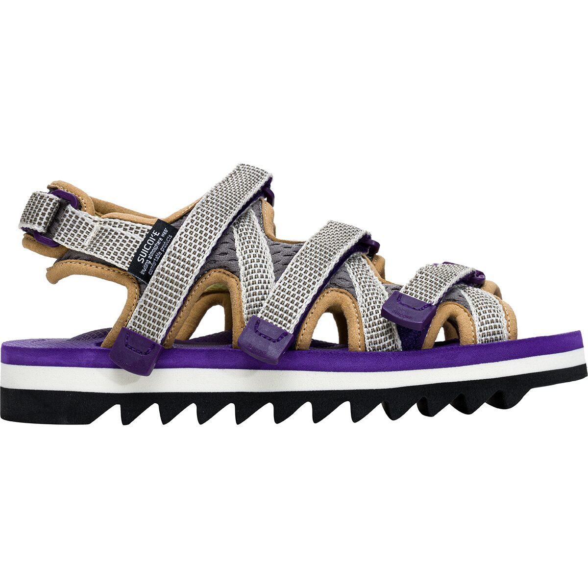 Image of Suicoke ZIP-AB Sandal Brown/Purple, Mens 4.0/Womens 6.0