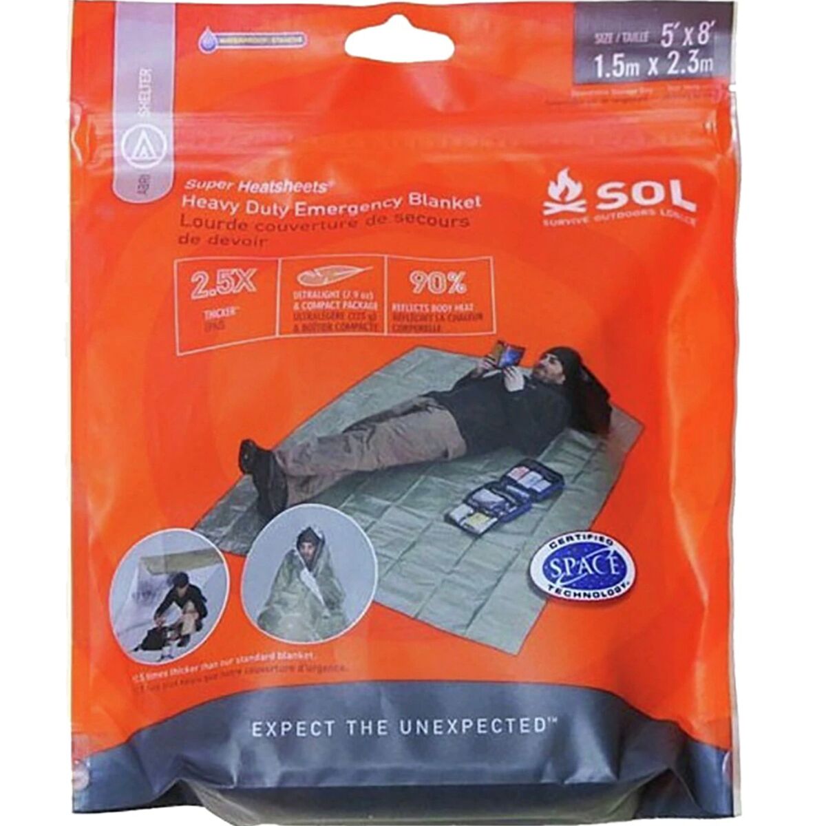 S.O.L Survive Outdoors Longer Heavy Duty Emergency Blanket
