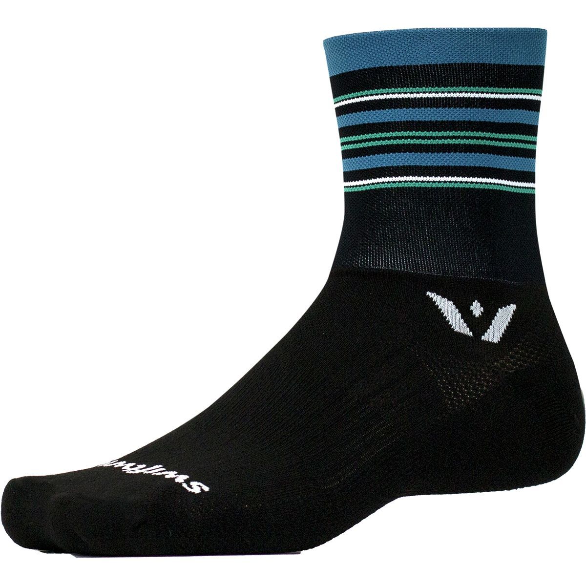 Swiftwick Aspire Four Stripe Sock Blue/Aqua, S