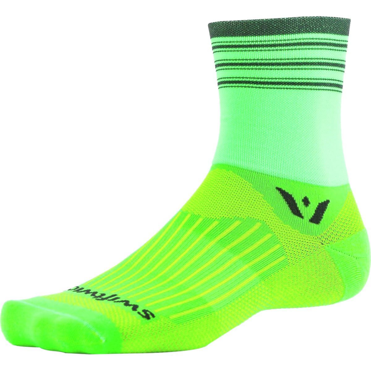 Swiftwick Aspire Four Stripe Sock Green Gray, S