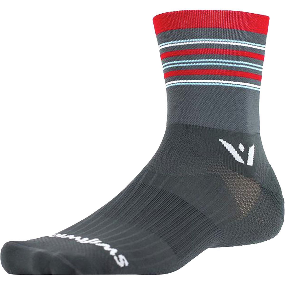 Swiftwick Aspire Four Stripe Sock Gray/Red/Blue, S